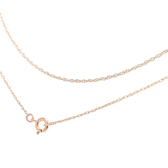 Solid 10K Rose Gold 0.5mm Rope Chain Necklace - Picture 5 of 7